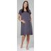 Happy Mama Labor Delivery Hospital Gown Breastfeeding Maternity 434p 14-16 Graphite with Dots - Women's Stylish and Functional Design - Buy Online on SooperMarket.com