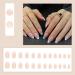 JUSTOTRY 24 Pcs Oval Short White French False Nails with Glue - Glossy Almond Stick on Nails for Women - Buy Online on SooperMarket.com