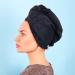 Sleek'e Microfiber Hair Wrap - Ultra Absorbent and Soft Anti-Frizz Turban Twist Hair Drying Towel Reduces Drying Time by 50% for Healthier Hair (Black)
