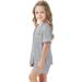 SWOMOG Unisex Kids Modal Pyjamas Set | Button-Down Short Sleeve PJs | 6-7 Years | Gray - Buy Online on SooperMarket.com