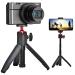 Black Extendable Selfie Stick Mini Tripod 2 in 1, Compatible with GoPro Max Hero 10 9 8 7 6 5 4 AKASO Action Camera, Portable Handle Vlog Tripod for All Action Cameras and Smart Phone Black2