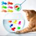 Zlxft aquarium plastic fish aquarium decor ornaments 14pcs neon fish artificial floating fish soft rubber goldfish toys small fake fish ornament for cat toys