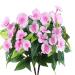 FERIAL Artificial Impatiens Bouquet Faux Impatiens Bushes Pink for Patio Lawn Garden Wedding Photo Outdoors Pot Hanging Basket Porch Decoration Purplepink