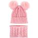 CheChury Toddler Hat and Scarf Set - Baby Knit Pom Beanie Cap with Circle Loop Scarf - Pink (1-3 Years) - Buy Online on SooperMarket.com