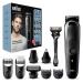 Brown multi-grooming kit 5 9-in-1 beard trimmer and hair clipper/haircutor for hair removal men for face head body hair 7 attachments gift man MGK5380 black/blue