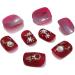 Brishow Christmas False Nails - Snow Press on Nails with Christmas Tree & Antler Design - Short Red Fake Nails for Women and Girls (24pcs) - Buy Online on SooperMarket.com