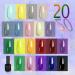 Clou Beaute 20 Colors Gel Polish Set | All Season Holiday Nail Art Beauty Set | Soak Off Pink Red Green Blue Golden Glitter | Gifts for Women - Buy Online on SooperMarket.com