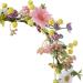 Delicate Flower Crown Ethnic Style Girls Cosplay Fairy Hair Hoop Bride Wedding Party Headband with Long Leaves Tassels - Buy Online on SooperMarket.com