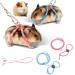 zhuangyulin 6 1PC Hamster Harness Rope Pet Hamster Harness Lovely Adjustable Pet Rat Mouse Hamster Harness Rope Ferret Finder Lead Leash with Bell Blue Small