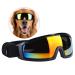Dog Sunglasses Pet Fashion Goggles Wide View Dog Plastic Glasses for Wind Dust Snow Protection Adjustable Elastic Straps Pet Glassesfor Medium and Large Dogs(Black)