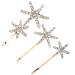 Gold Snowflake Crystal Wedding Hair Bobby Pins - Elegant Styling Accessories for Women and Girls - 3 Pack - Buy Online on SooperMarket.com