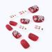 Brishow Christmas Snow Elk Press on False Nails - Red Short Square Fake Nails for Women & Girls (24pcs) - Buy Online on SooperMarket.com