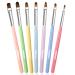 ANGNYA 7Pcs Nail Art Brush set Gel Nail Brushes (No.2/4/6/8/10/12/14) For Nail Art Design Nail Painting Poly Gel and Acrylic Application 7COLORS