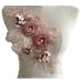 RUINUO 3D Lace Beads Flower Applique Patches Sew on Patches Floral Embroidered Appliques Colorful Sewing Wedding Dress Handmade Decor Rose Rose-1pcs one size
