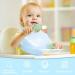 6 Pcs Silicone Baby Fork and Spoon Set for Self-Feeding | Easy Grip Toddler Utensils for Baby Led Weaning | 6 Months+ | Blue, Green, Grey - Buy Online on SooperMarket.com
