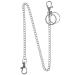 Wallet Chain, Teskyer 18" Silver Keychain with Both Ends Lobster Clasps and Extra 2 Rings for Keys, Wallet, Jeans Pants, Belt Loop, Purse Handbag-Silver 18"-Silver