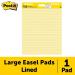Post-it Super Sticky Easel Pad  25 in x 30 in Sheets  Yellow Paper with Lines  30 Sheets/Pad  2 Pads/Pack  Great for Virtual Teachers and Students (561) - Buy Online on SooperMarket.com