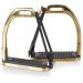 Equinate safety stalk Belfast 10cm gold - with anti -slip tread made of rubber - stirrup for adults and children - relieves the ankles - 2 pieces