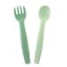 Nip Eat Green ko Bio Esslern cutlery: Without melamine cutlery for babies and children from 9 months dishwasher -safe spoon and fork green Esllern cutlery green