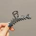 Gunmetal Fishbone Metal Hair Claw Clip - Elegant, Strong Hold for Thick/Thin Hair - Stylish Accessory for Women - Large Size - Buy Online on SooperMarket.com