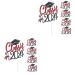 Warmhm 10 Sets Cake Insert Decor Party Supplies Graduation Cake Toppers Graduation Cupcake Topper Cake Picks Grad Cupcake Toppers European and American Plug-in Red Paper Redx2pcs 16.00X13.00X0.10CMx2pcs