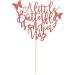 Arthsdite A Little Butterfly Is On Her Way Cake Topper - Pregnancy Announcement Gender Reveal Baby Shower Newborn Welcome Butterfly Themed Party Decorations - Rose Gold Glitter - Buy Online on SooperMarket.com