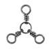 Dr.Fish 50 Pack 3 Way Swivel Fishing Tackle for Catfish Rig Trolling Line Stainless Steel 30-220Lb Black Nickel Catfishing Tackle Tri Swivels Saltwater Freshwater #1/0(110Lb)-50pk