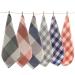 ECRISDOO 6pcs Plaid Dish Towels  Ultra Absorbent & Fast Drying Washcloth Towel  for Kitchen  Bathroom  Hotel  Spa  Multi-Purpose Fingertip Towels  Face Cloths  12 x 12