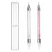 2 Pieces Nail Rhinestone Picker Dotting Pen Dual-ended Rhinestone Gems Crystals Studs Picker Nail Dotting Pen Wax Tip Pencil Pick up Applicator for DIY Nail Art (Pink White)