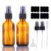 60ml brown las spray bottle empty small refillable reusable travel fine fog spray bottles for hair cleaning aromatherapy and essential oil with additional fog spray (2 pieces) 2 x 60ml amber
