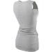 ZUMIY Maternity Nursing Top - Women's Cotton V Neck Ruched Waist Double Layered Tank in Grey - Buy Online on SooperMarket.com