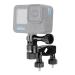 HSU aluminum bicycle handlebar holder compatible with GoPro Hero 12/11/10/8/7/6/5/4/3 and other action-cameras 360 degrees Rotary Mountainbike Rack camera (black) A-black