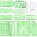 CFTfabMS 15Pcs Geometric Stencils Drawing Templates Drawing Stencils Drafting Tools with Geometry Set Circle Curve Shape Stencils Drafting Tools with Case for Drawing Design School