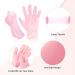 Moisturizing Silicone Gel Spa Socks Set for Dry Cracked Skin - Anti-Slip Heel Socks for Foot & Hand Softening - 2 Pairs - Pink - Buy Online on SooperMarket.com