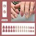 Almond Press on Nails - Short Floral Acrylic Nails Kit | Glossy Fall Design | 24Pcs Reusable Stick On Nails for Women & Girls - Buy Online on SooperMarket.com