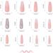 RUNRAYAY Pink French Press on Nails with Sequins Design - Gradient Fake Nails for Women | Acrylic Full Cover Coffin Spring Summer - Buy Online on SooperMarket.com