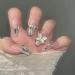 Long Press on Nails Long False Nail French Tip Fake Nails with 3D Butterfly Rhinestones Designs Glossy Full Cover Acrylic Nails for Women False Nails & Accessories - Buy Online on SooperMarket.com