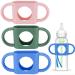 Bottle Handles for DR Brown Bottles 3 Pack Baby Bottle Holder for DR Brown 8oz Narrow Bottles and Wide-Neck Bottles Natural Food Grade Silicone BPA Free Dishwasher Safe Baby Grasp Teaching Blue Pink Green