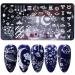 Mwoot 6Pcs Nail Art Stamping Plate Set - Starry Sky, Unicorn, Cat, Love, Leaves, Lace Theme - Buy Online on SooperMarket.com