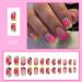 Spring Flower Press on Nails - Medium Square Glossy Fake Nails with Colorful Daisy Pattern - 24Pcs Full Cover Stick on Nails for Nail Art Decorations - Buy Online on SooperMarket.com