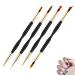 Sularpek Nail Art Liner Brushes 4 Pcs Double Ended Nail Art Brushes Nail Art Painting Pen Brush Set Nail Brush for Drawing Nail Art Design and Nail Art DIY Drawing