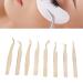 Eyeline 8-Part Eyelash Extension Tweezers Set | Steel Beauty Tools in Pearly Gold - Precision Tweezers for Lash Extensions - Buy Online on SooperMarket.com
