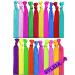 Syleia 20 Hair Ties - Candy Shop Colors - Plus One Bonus Hair Tie - Elastic Ponytail Holders No Crease Hand Knotted Fold Over Assorted 20 Pack