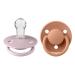 BIBSE de Lux Schnuller 2-pack BPA-free cherry shape nipple.Silicone made in Denmark.0-36 months (2-pack) Pink Plum / Peach 0-36 months (2-pack) Pink Plum / Peach