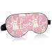 Haskirky Light Blocking Eye Mask Breathable and Adjustable Adult Men and Women Travel on Business Trips Yoga Meditation Light Smooth Comfortable Eye Mask Office Deep Sleep Goodies Rabbit Love