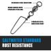 Dr.Fish Fishing Snap Swivels  Ball Bearing Swivels with Stainless Steel Coastlock Snap  Corrosion Resistant Black Nickel Coating  High Strength 26Lb to 503Lb  Saltwater Swivels Fishing Tackle #7-232LB 20 - Buy Online on SooperMarket.com