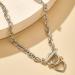 Missgrace Dainty Love Layered Choker Necklaces - Handmade Silver Pendant Set for Women & Girls - Adjustable Multilayer Chains - Buy Online on SooperMarket.com