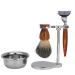 Ankroyu 4-part men's rasier set shaving bowl set stainless steel rasier set with bowl razor planer and roof bristles leather holder for safety razors