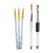 Lwtose 2pc nail ombre brush nail art painting pen press uv gel polish color gradient color rhinestone crystal acrylic nail tush filler (d) golden