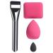 BS-MALL Foundation Makeup Brush Set with 3 Makeup Sponge Blenders silver & Pink